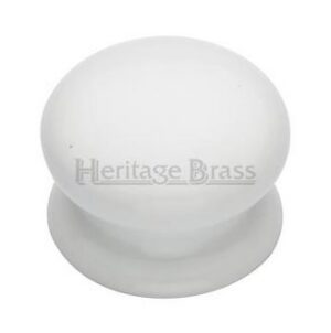 HERITAGE BRASS 5038 Cabinet Knob White Plain 38mm (EACH)