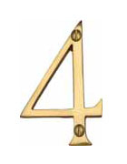 Numeral Face Fix 76mm No.4 Polished Brass (EACH)
