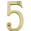 Numeral Face Fix 76mm No.5 Polished Brass (EACH)