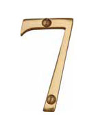 Numeral Face Fix 76mm No.7 Polished Brass (EACH)