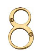 Numeral Face Fix 76mm No.8 Polished Brass (EACH)