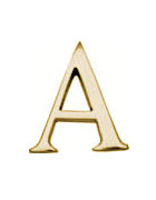 C1565 Letter A Face Fix 50mm Polished Brass (EACH)