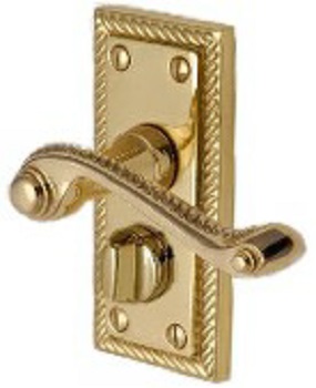 Georgian Lever Privacy Furn 111x51mm Pol Brass (SET)