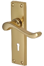 Bedford Lever Lock Furn 154x40mm Polished Brass (SET)