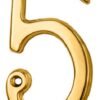 CARLISLE BRASS N5PVD Numeral 76mm No.5 Stainless Brass PVD (EACH)