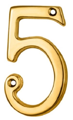 CARLISLE BRASS N5PVD Numeral 76mm No.5 Stainless Brass PVD (EACH)