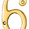 CARLISLE BRASS N6PVD Numeral 76mm No.6 Stainless Brass PVD (EACH)