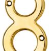 CARLISLE BRASS N8PVD Numeral 76mm No.8 Stainless Brass PVD (EACH)
