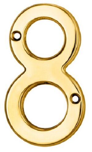 CARLISLE BRASS N8PVD Numeral 76mm No.8 Stainless Brass PVD (EACH)