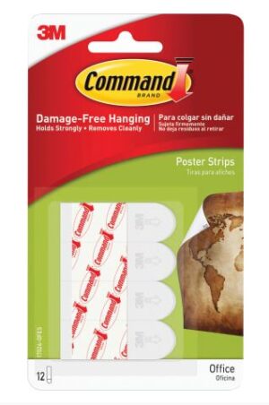 COMMAND Poster Strips D/S Adhesive Pk12 (PK 12)