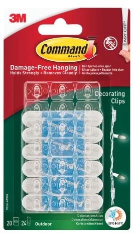 COMMAND Clear Outdoor Decorating Clips Pk20 (PK 20)