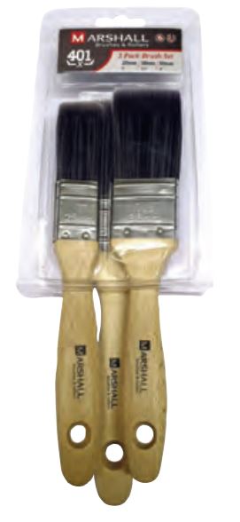 MARSHALL 401x Synthetic Paint Brush Set 1/1.5/2in (SET 3)