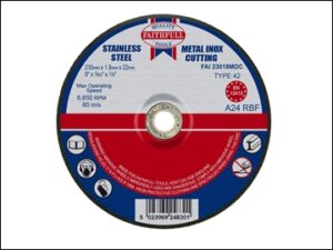 FAITHFULL Depressed Cutting Disc Metal 230x1.8x22mm (EACH)