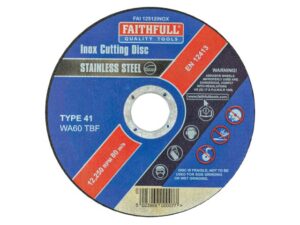 FAITHFULL FAI11512INOX Flat Cutting Disc Stainless Steel 115mm Xthin (EACH)