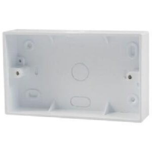 Surface Pattress Box Double 32mm White (EACH)