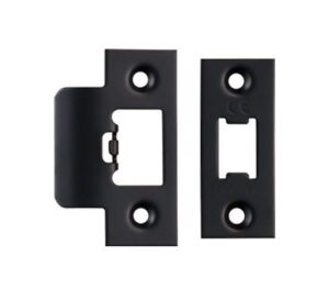 EUROSPEC FSF5009MB Faceplate/strike For Hd Tubular Latch Black (PACK)