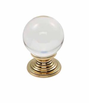 CARLISLE BRASS FTD690BCTB Clear Ball Cupboard Knob 34mm PB (EACH)