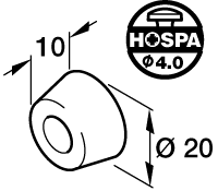 HAFELE 407.01.930 Rubber Buffer 20x10mm Black (EACH)