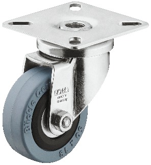 HAFELE 663.06.910 Rubber Wheel 50mm Swivel Plate Castor (EACH)
