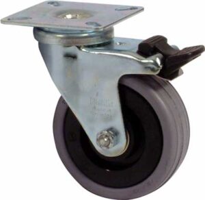 HAFELE 663.16.920 Rubber Wheel 75mm Swivel Plate Castor Braked (EACH)