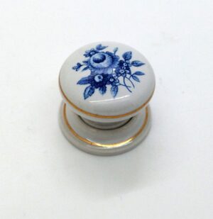 HEATHERLEY Cupboard Knob 30mm Blue Bouquet Wt (EACH)