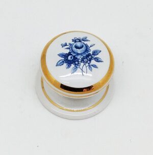 HEATHERLEY Wardrobe Knob 38mm Blue Bouquet Wt (EACH)