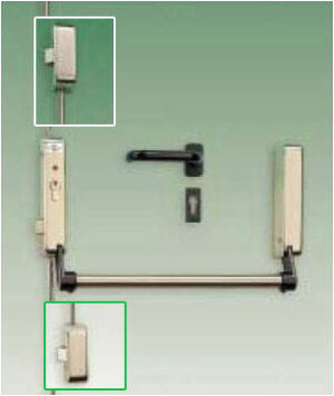 FEB +ES4570225+ES590-L Feb SEmma4 3pt Hor Panic Latch Cyl&lvr RH White (EACH)