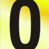 Numeral No 0 50mm Black On Gold (EACH)