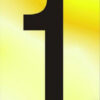 Numeral No 1 50mm Black On Gold (EACH)