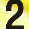 Numeral No 2 50mm Black On Gold (EACH)