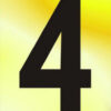 Numeral No 4 50mm Black On Gold (EACH)