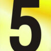 Numeral No 5 50mm Black On Gold (EACH)