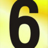Numeral No 6/9 50mm Black On Gold (EACH)