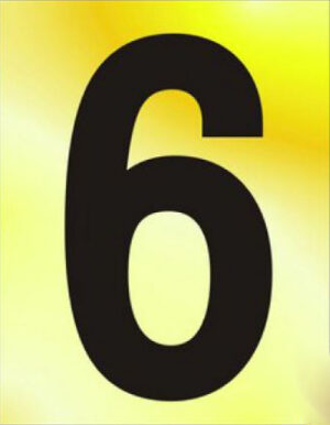 Numeral No 6/9 50mm Black On Gold (EACH)