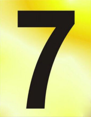 Numeral No 7 50mm Black On Gold (EACH)