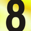 Numeral No 8 50mm Black On Gold (EACH)