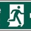 Sign Fire Exit Arrow Right S/adh 600x200 (EACH)