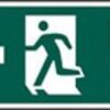 Sign Fire Exit Arrow Left Plas 400x150 (EACH)