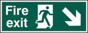 Fire Exit Arrow Down/right Plas 400x150 (EACH)
