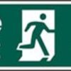 Sign Fire Exit Arrow Up/right Plas 600x200 (EACH)