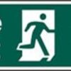 Sign Fire Exit Arrow Up S/adh 400x150 (EACH)