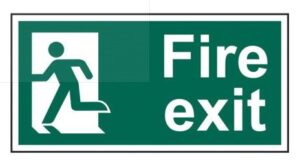 Sign Fire Exit S/Adh 400x200 (EACH)