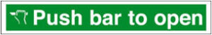 Sign 'Push Bar To Open' Self Adhesive 300x100 (EACH)