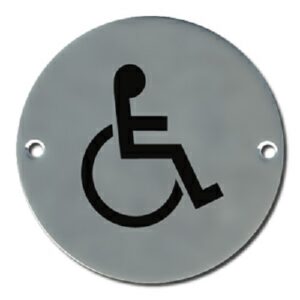 Pictogram Disabled 75mm Dia Polished Stainless (EACH)