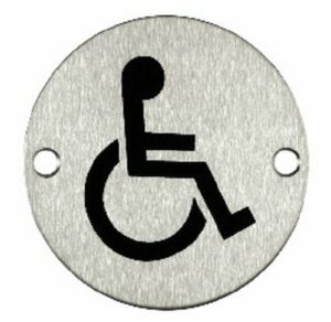 Pictogram Disabled 75mm Dia Stainless Steel (EACH)