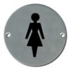 Pictogram Female 75mm Dia Polished Stainless (EACH)