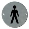 Pictogram Male 75mm Dia Polished Stainless (EACH)