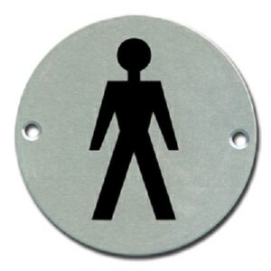 Pictogram Male 75mm Dia Aluminium (EACH)
