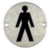 Pictogram Male 75mm Dia Stainless Steel (EACH)