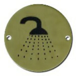Pictogram Shower 75mm Dia Polished Brass (EACH)